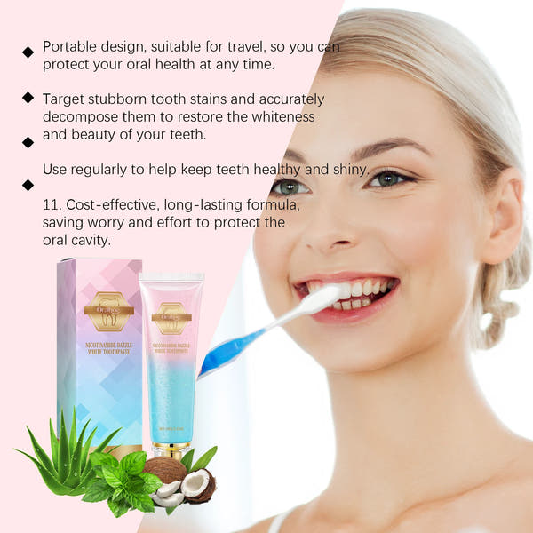 Niacinamide Whitening Toothpaste Dental Stains Removing Prevent Bad Breath Oral Cleaning Refreshing Reduces Plaque Toothpaste